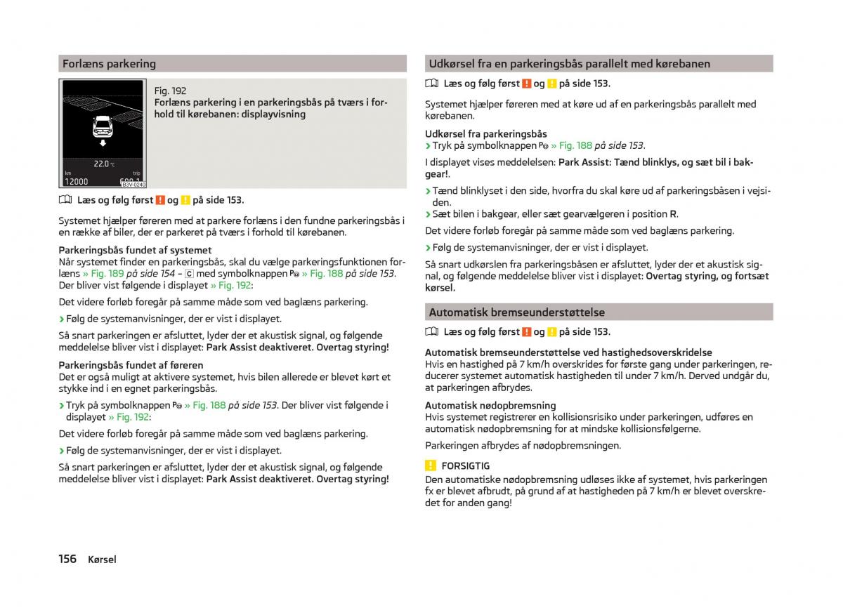 Skoda Superb III 3 Bilens instruktionsbog / page 159