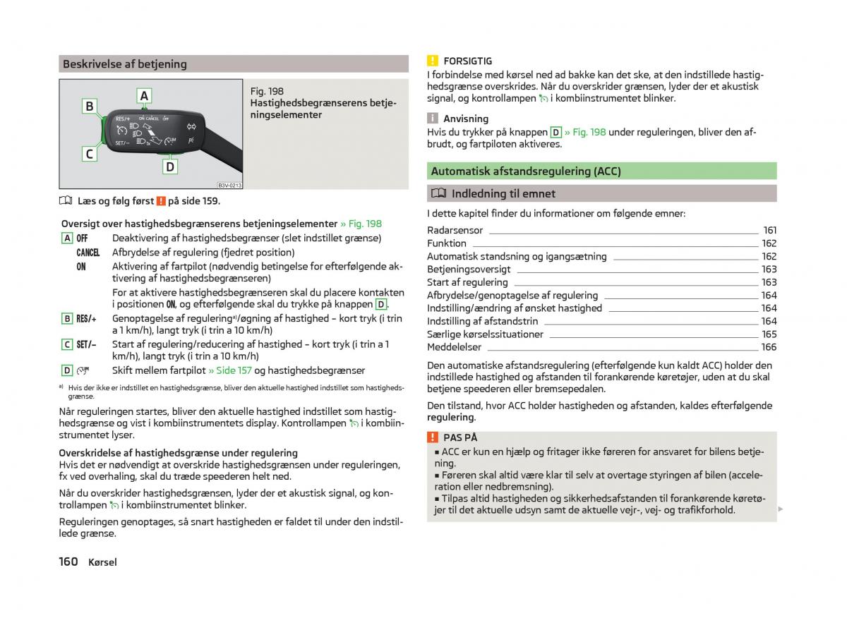 Skoda Superb III 3 Bilens instruktionsbog / page 163