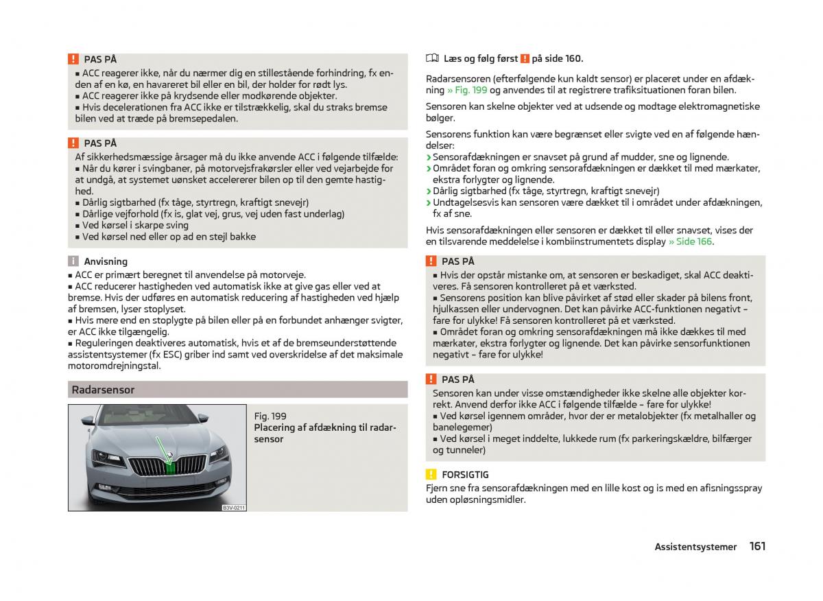 Skoda Superb III 3 Bilens instruktionsbog / page 164