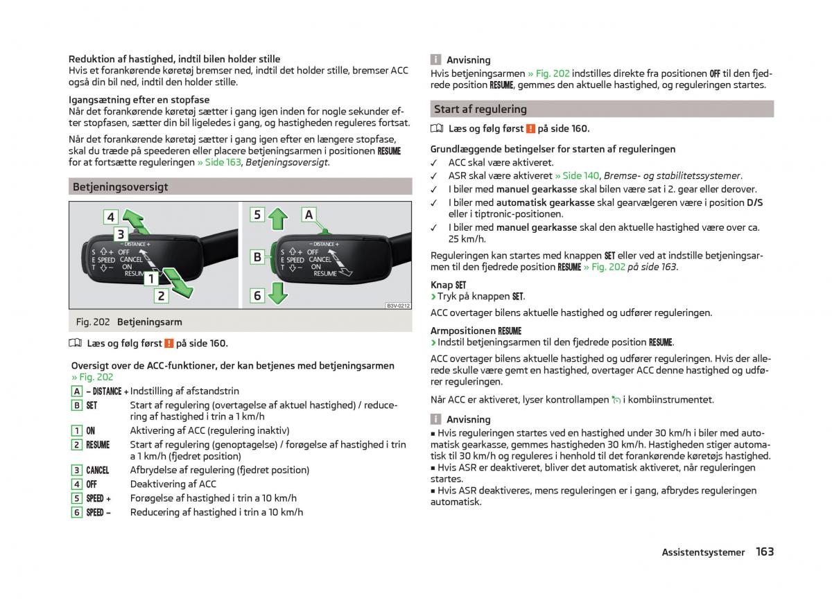 Skoda Superb III 3 Bilens instruktionsbog / page 166