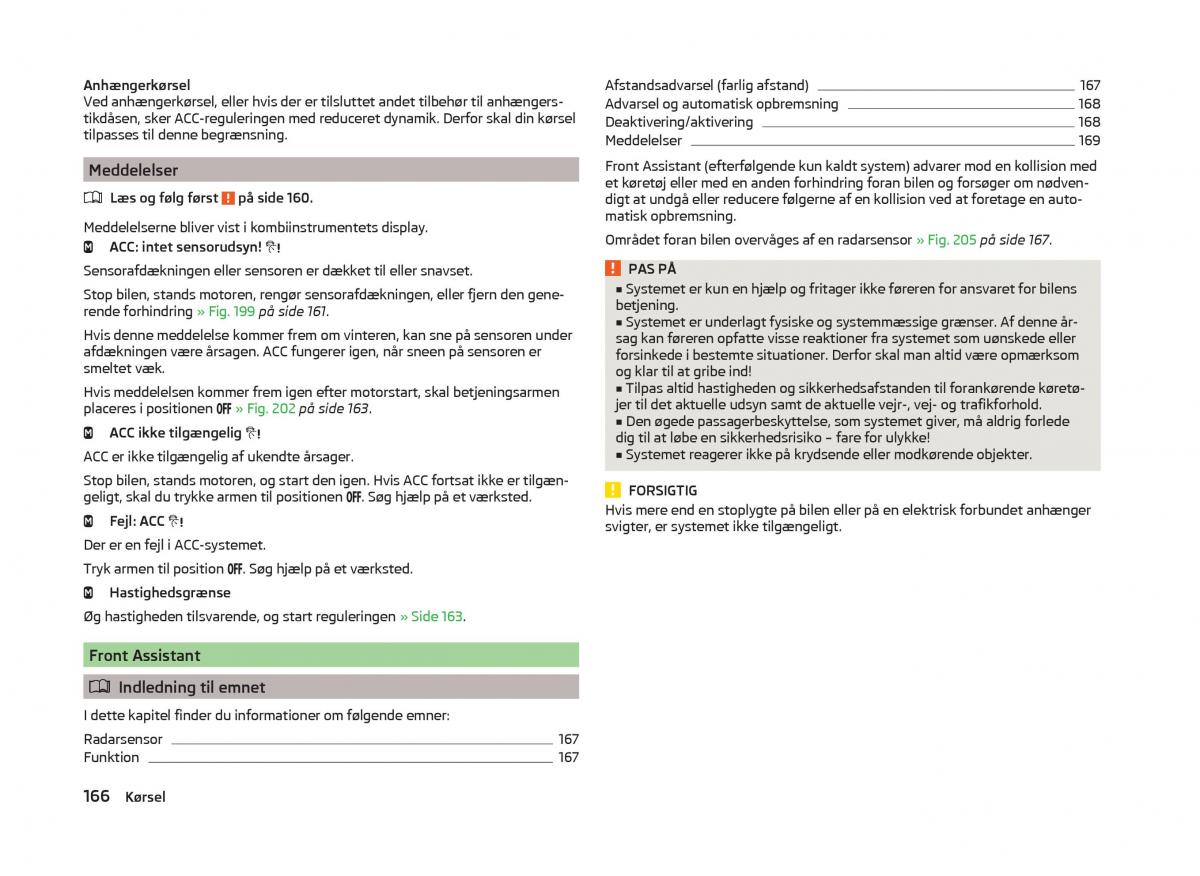 Skoda Superb III 3 Bilens instruktionsbog / page 169