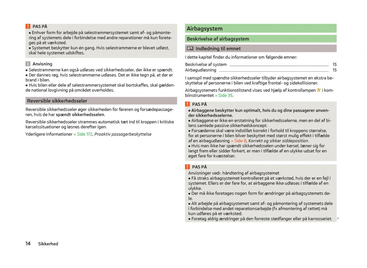 Skoda Superb III 3 Bilens instruktionsbog / page 17