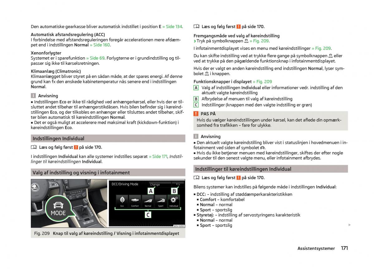 Skoda Superb III 3 Bilens instruktionsbog / page 174