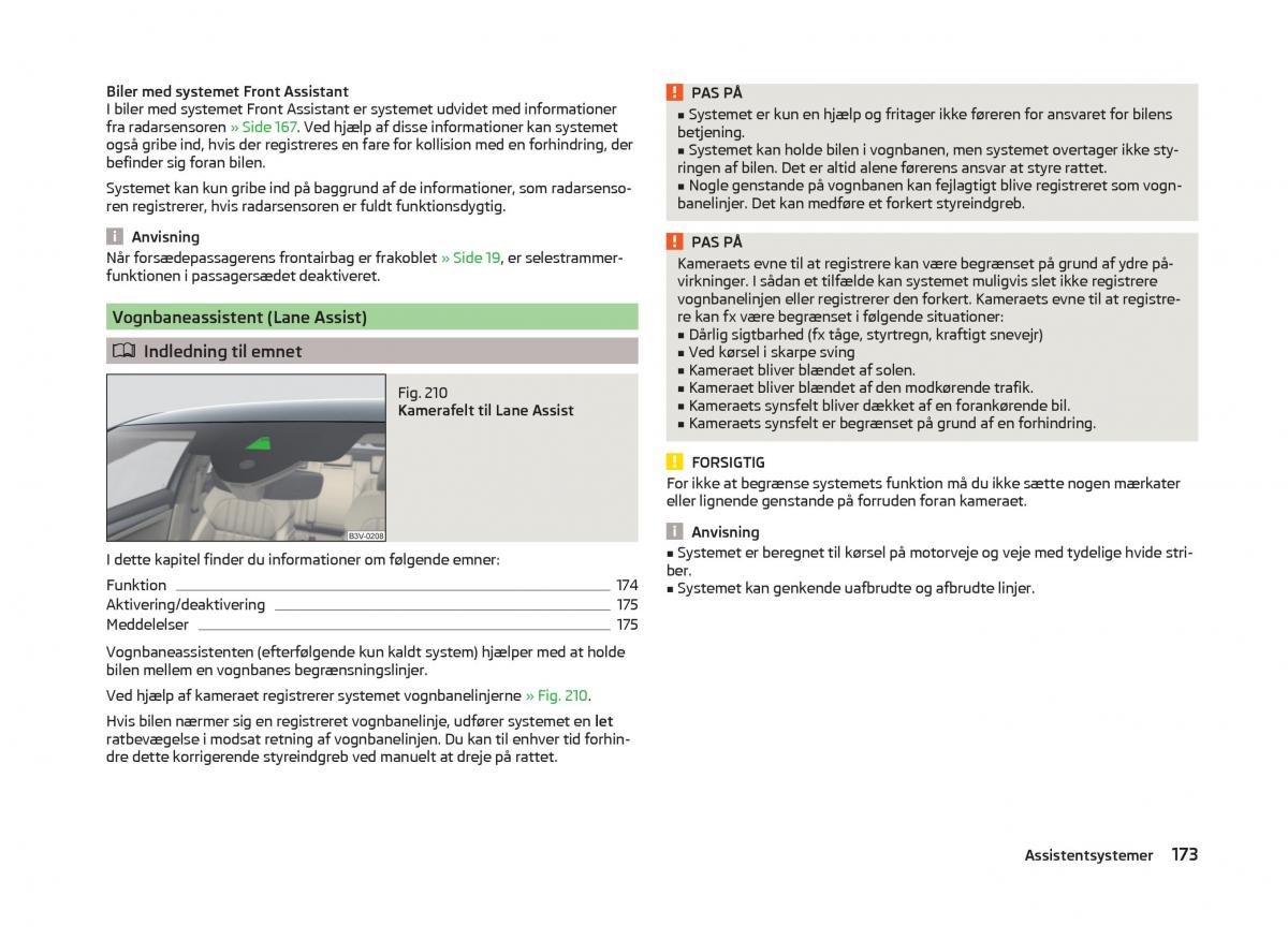 Skoda Superb III 3 Bilens instruktionsbog / page 176