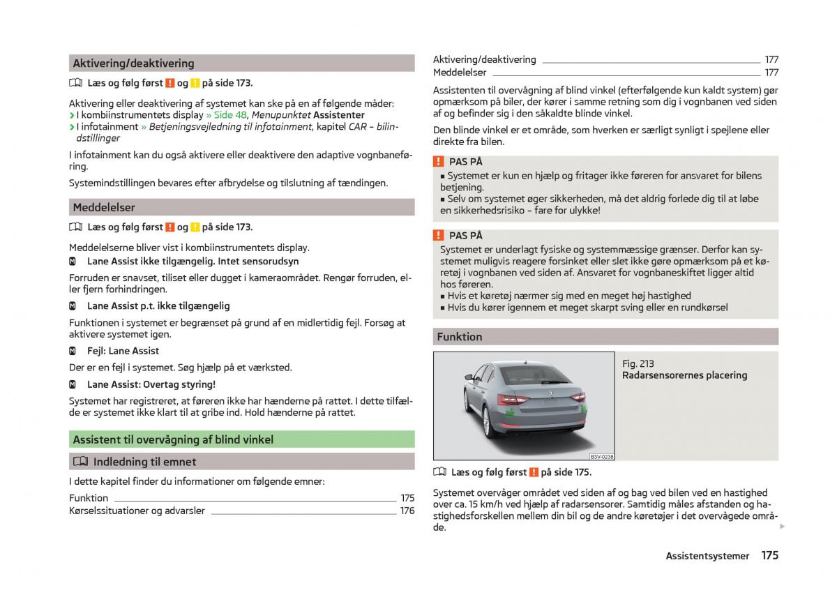 Skoda Superb III 3 Bilens instruktionsbog / page 178