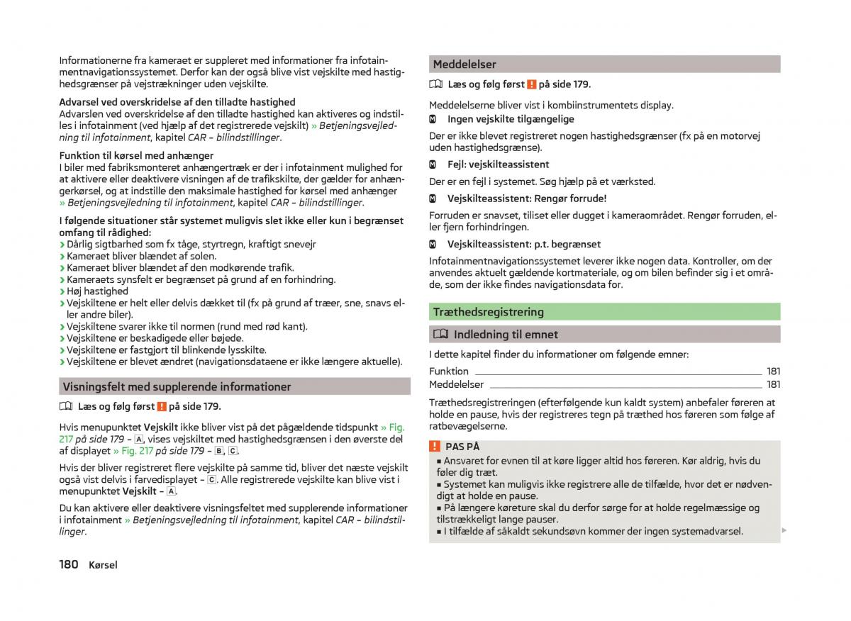 Skoda Superb III 3 Bilens instruktionsbog / page 183