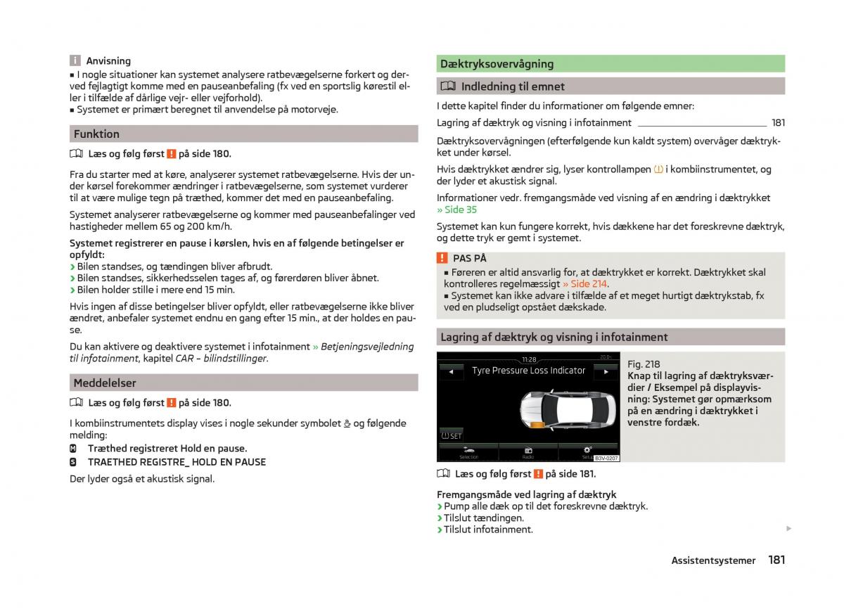 Skoda Superb III 3 Bilens instruktionsbog / page 184