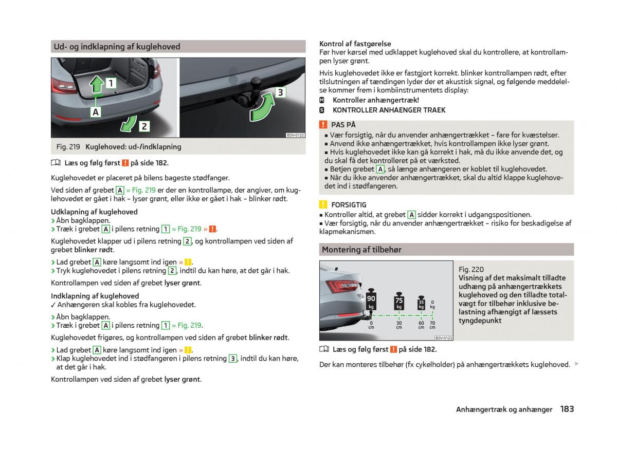 Skoda Superb III 3 Bilens instruktionsbog / page 186