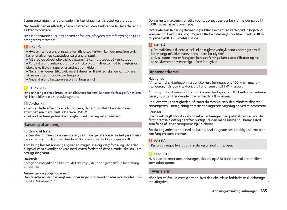 Skoda Superb III 3 Bilens instruktionsbog / page 188