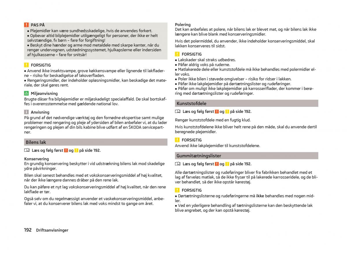 Skoda Superb III 3 Bilens instruktionsbog / page 195