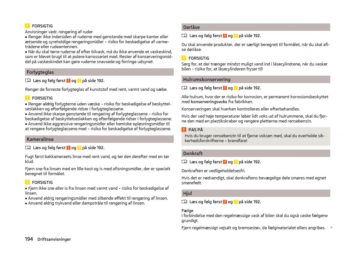 Skoda Superb III 3 Bilens instruktionsbog / page 197