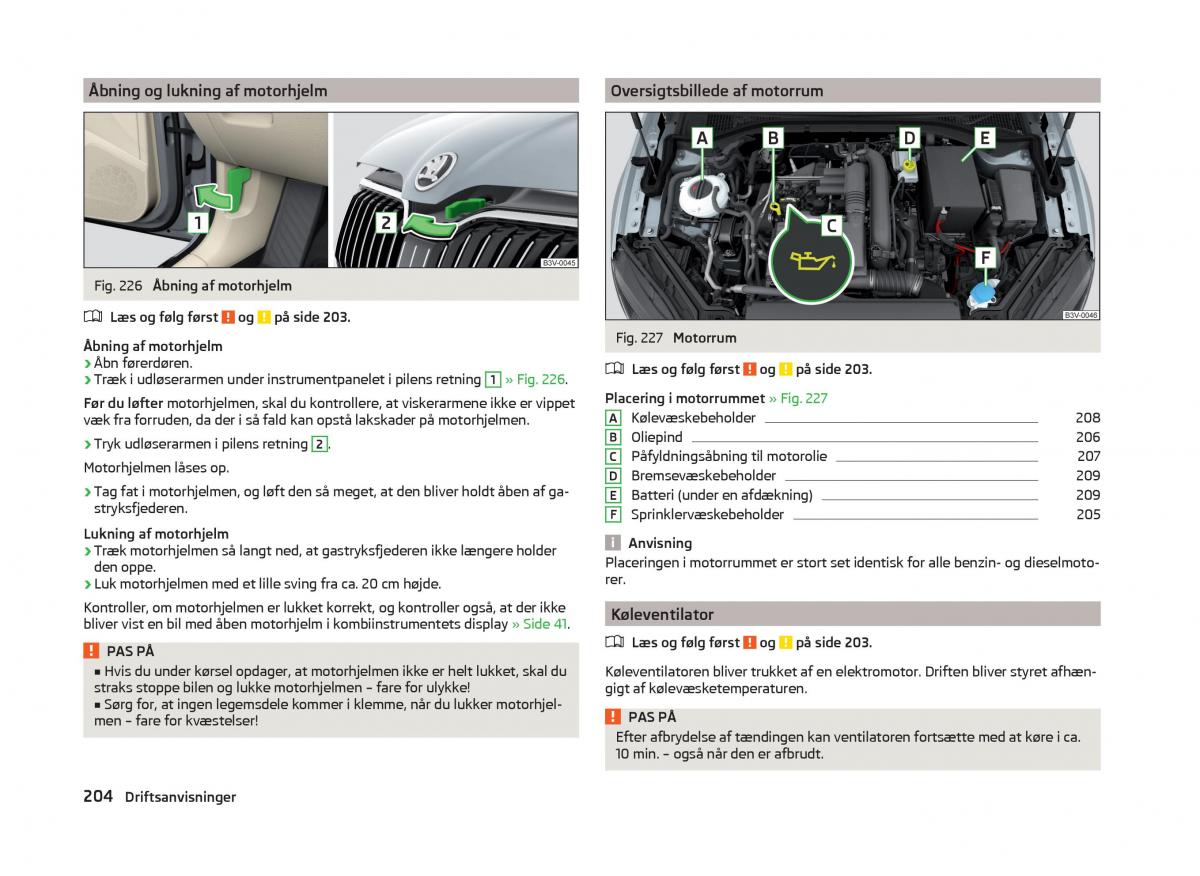 Skoda Superb III 3 Bilens instruktionsbog / page 207