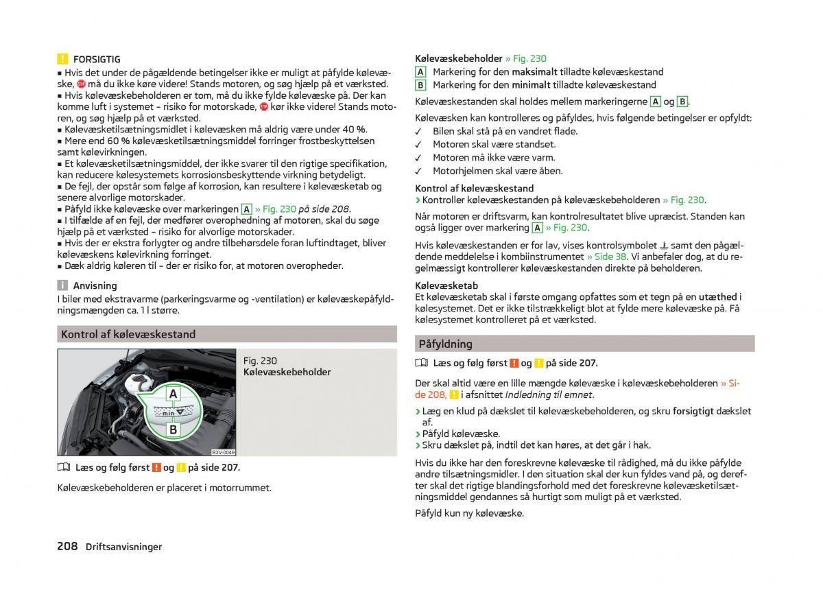 Skoda Superb III 3 Bilens instruktionsbog / page 211