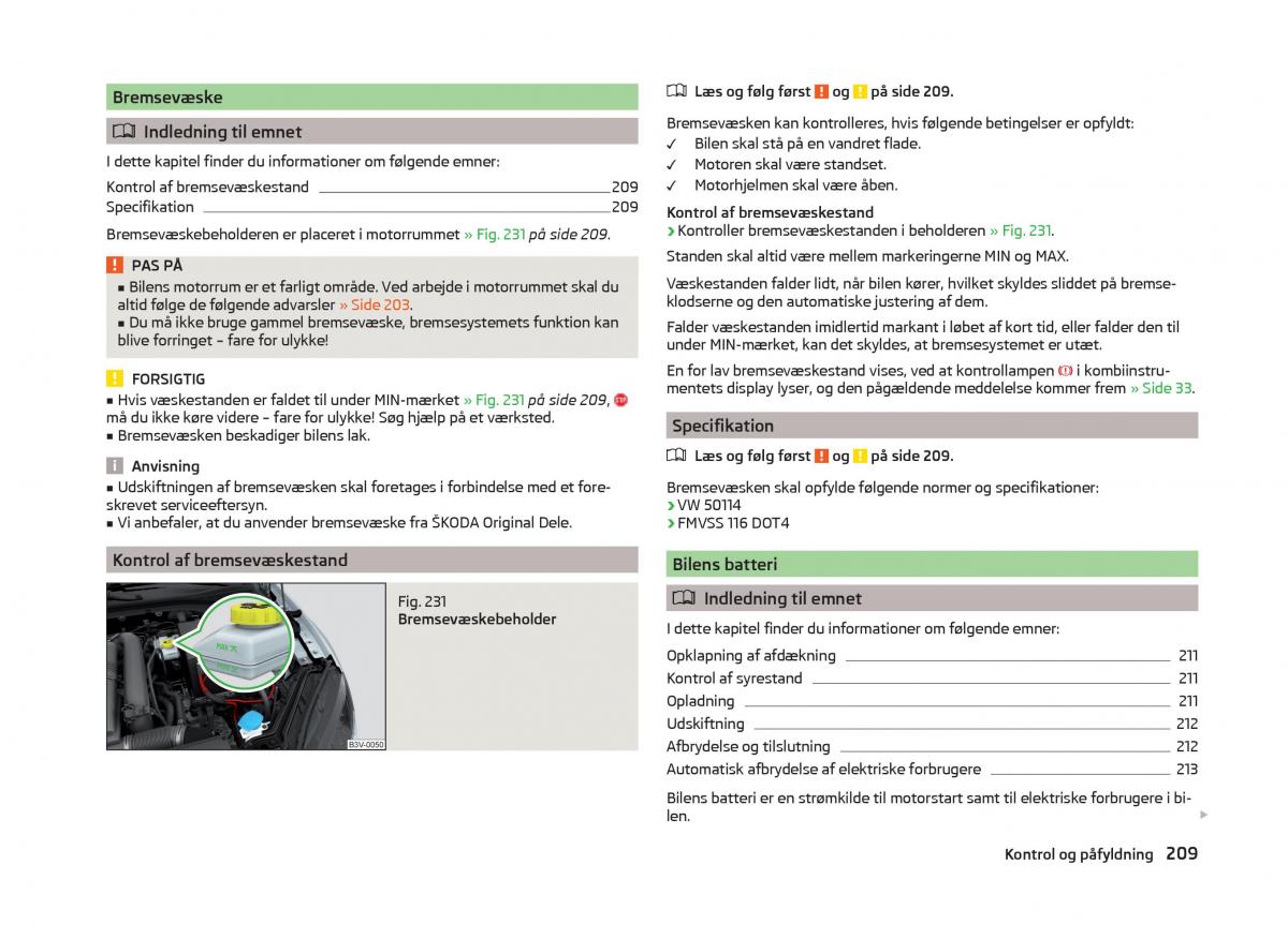 Skoda Superb III 3 Bilens instruktionsbog / page 212