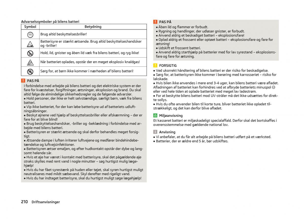 Skoda Superb III 3 Bilens instruktionsbog / page 213