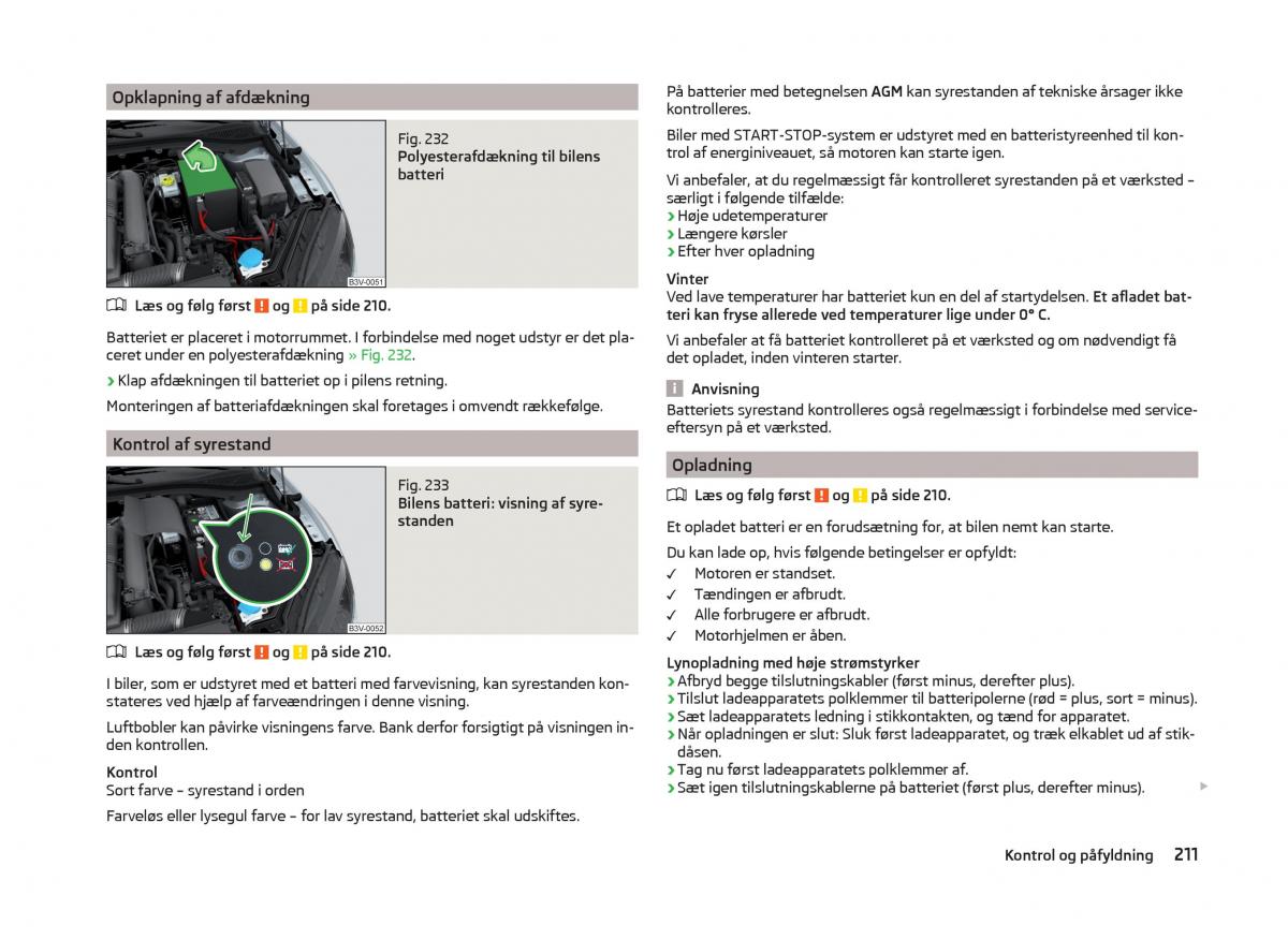 Skoda Superb III 3 Bilens instruktionsbog / page 214