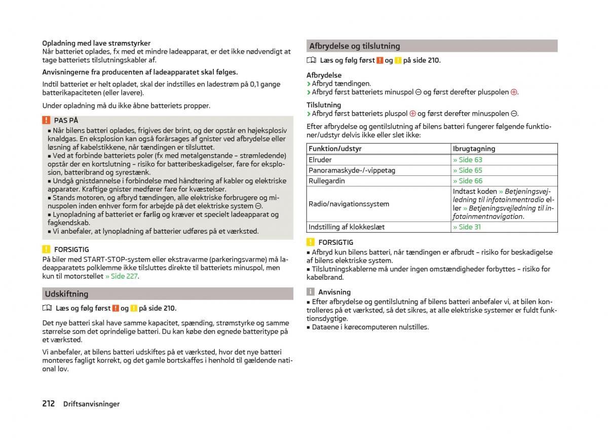 Skoda Superb III 3 Bilens instruktionsbog / page 215