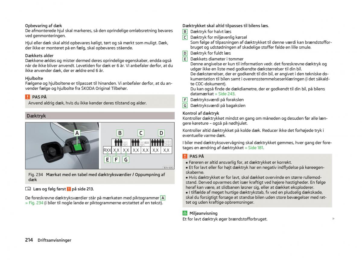 Skoda Superb III 3 Bilens instruktionsbog / page 217