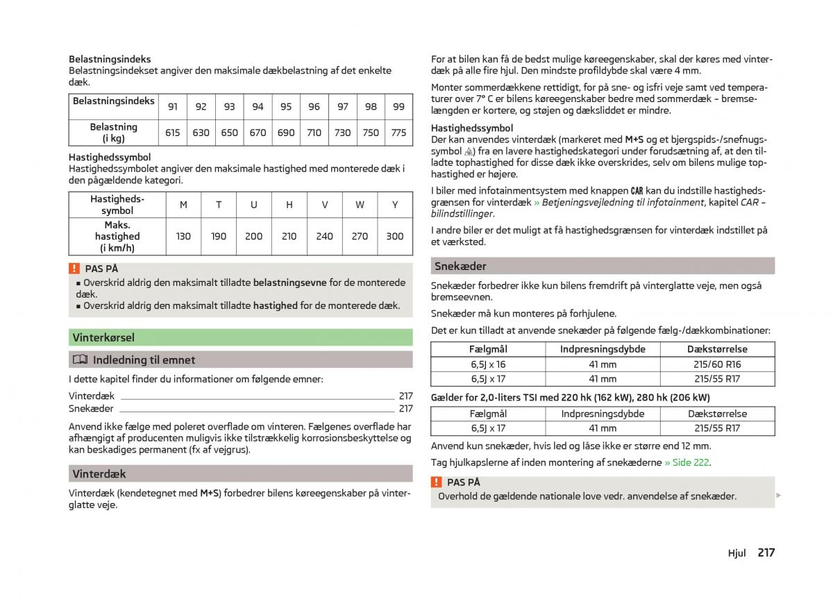 Skoda Superb III 3 Bilens instruktionsbog / page 220