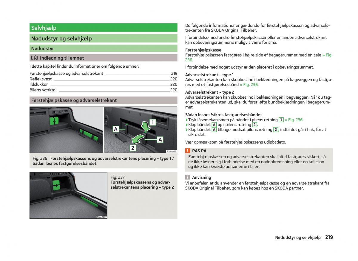 Skoda Superb III 3 Bilens instruktionsbog / page 222