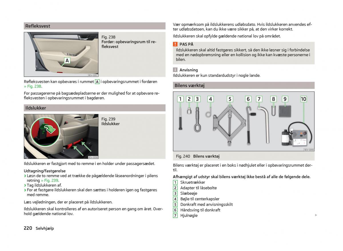 Skoda Superb III 3 Bilens instruktionsbog / page 223