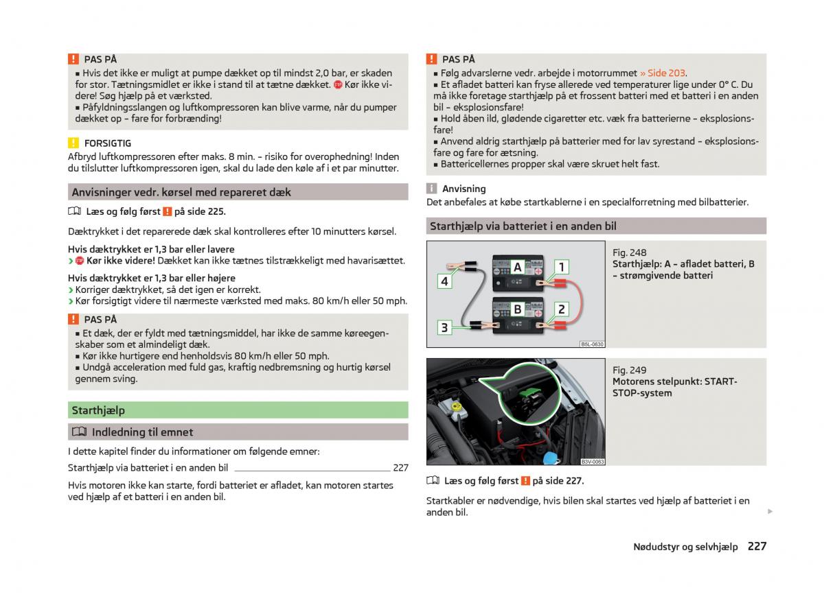 Skoda Superb III 3 Bilens instruktionsbog / page 230