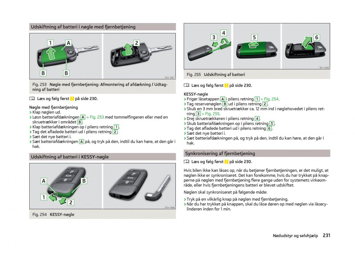 Skoda Superb III 3 Bilens instruktionsbog / page 234