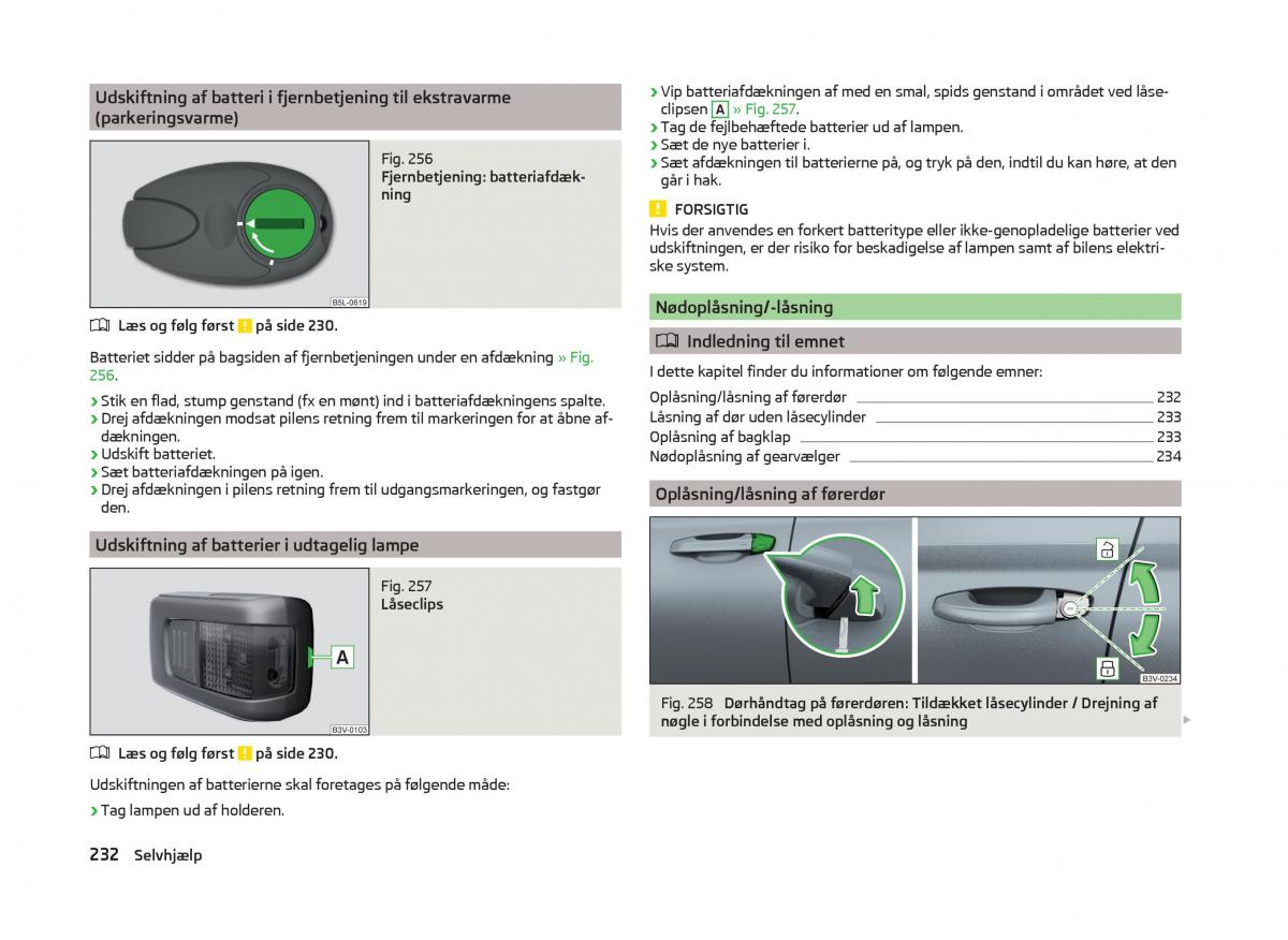 Skoda Superb III 3 Bilens instruktionsbog / page 235