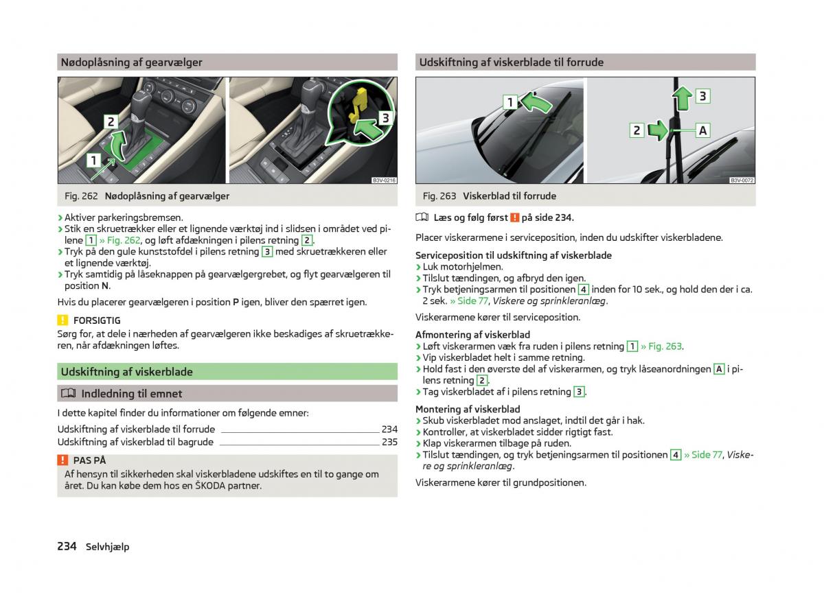 Skoda Superb III 3 Bilens instruktionsbog / page 237