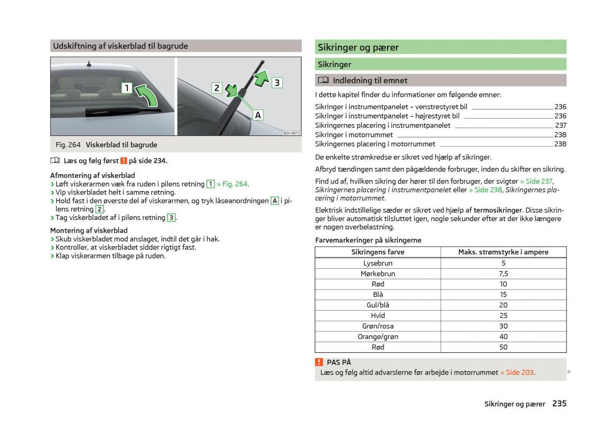 Skoda Superb III 3 Bilens instruktionsbog / page 238