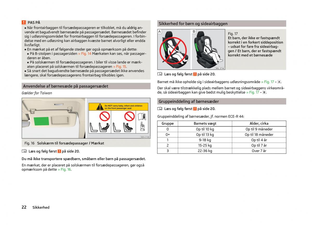 Skoda Superb III 3 Bilens instruktionsbog / page 25