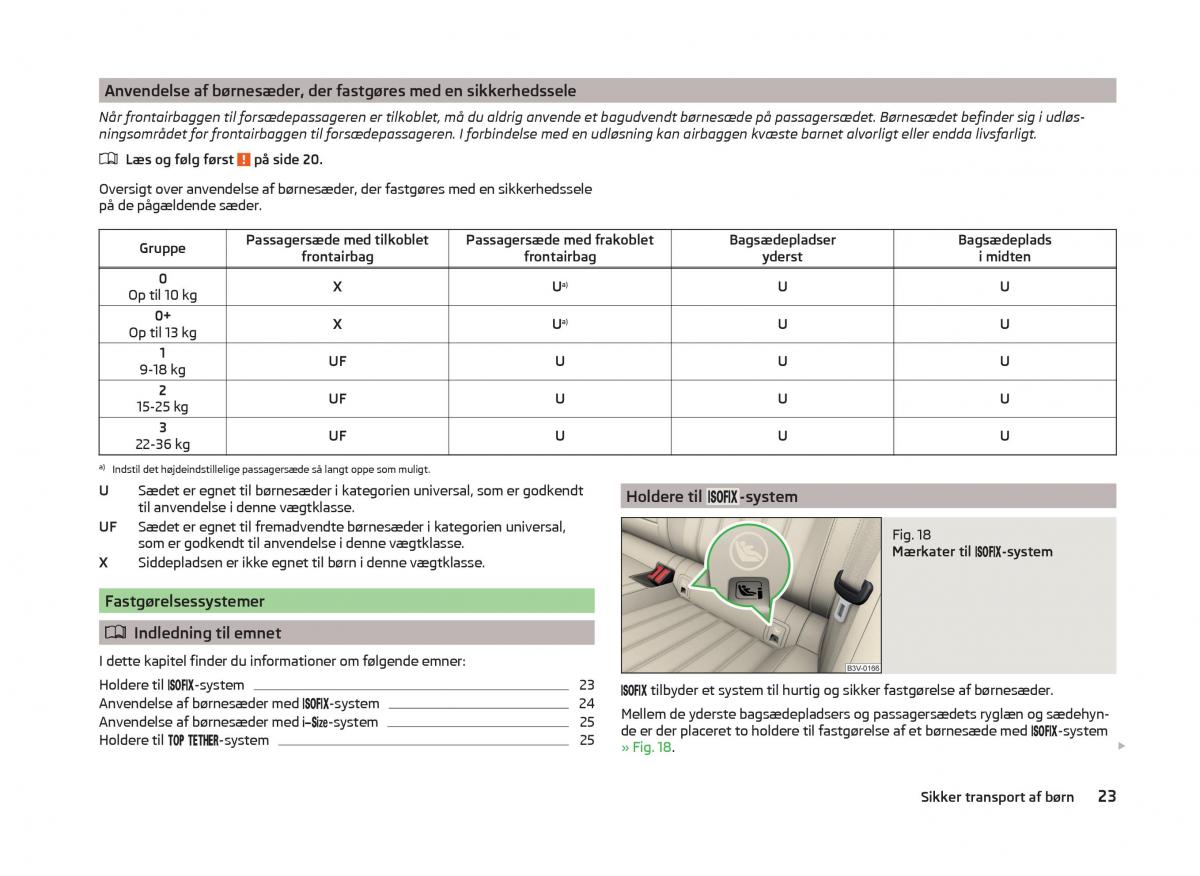 Skoda Superb III 3 Bilens instruktionsbog / page 26