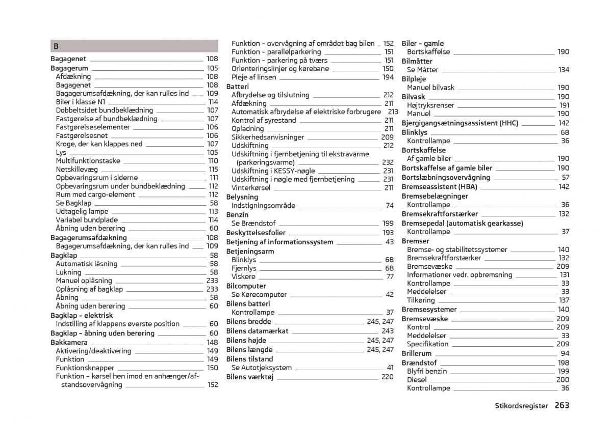 Skoda Superb III 3 Bilens instruktionsbog / page 266