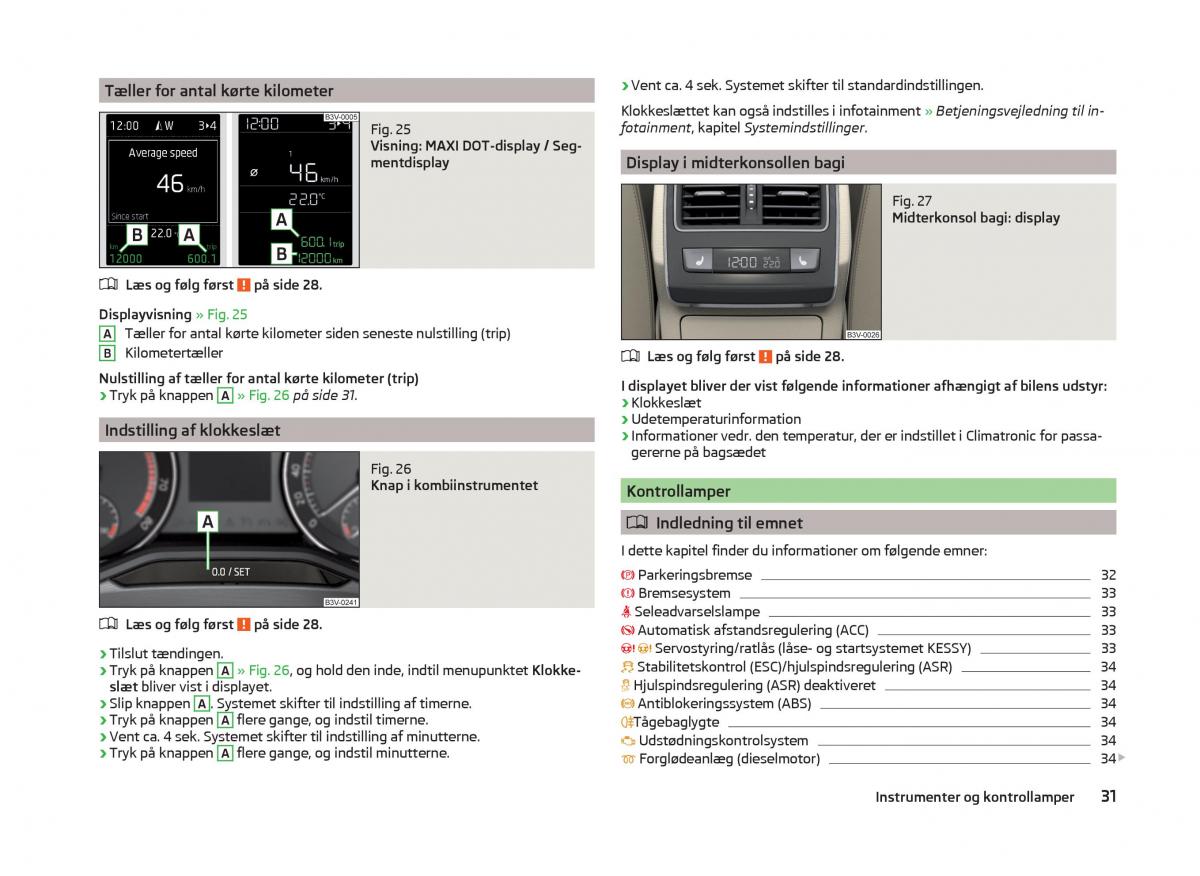 Skoda Superb III 3 Bilens instruktionsbog / page 34