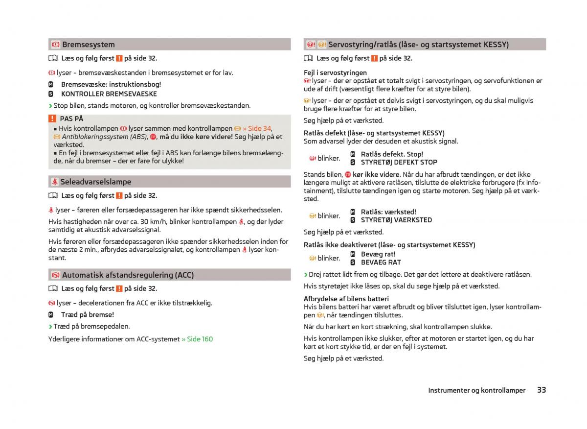 Skoda Superb III 3 Bilens instruktionsbog / page 36