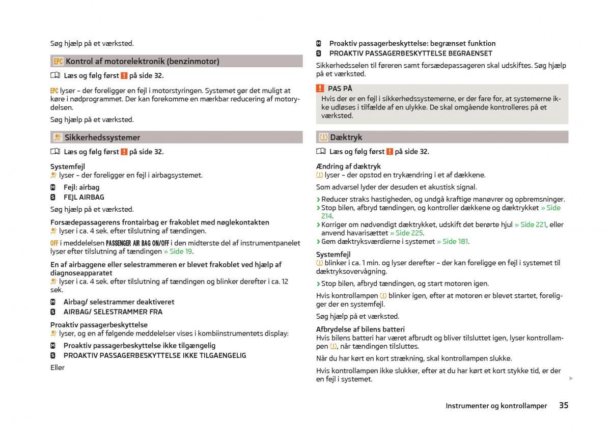 Skoda Superb III 3 Bilens instruktionsbog / page 38