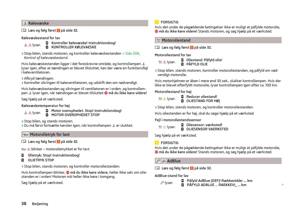 Skoda Superb III 3 Bilens instruktionsbog / page 41