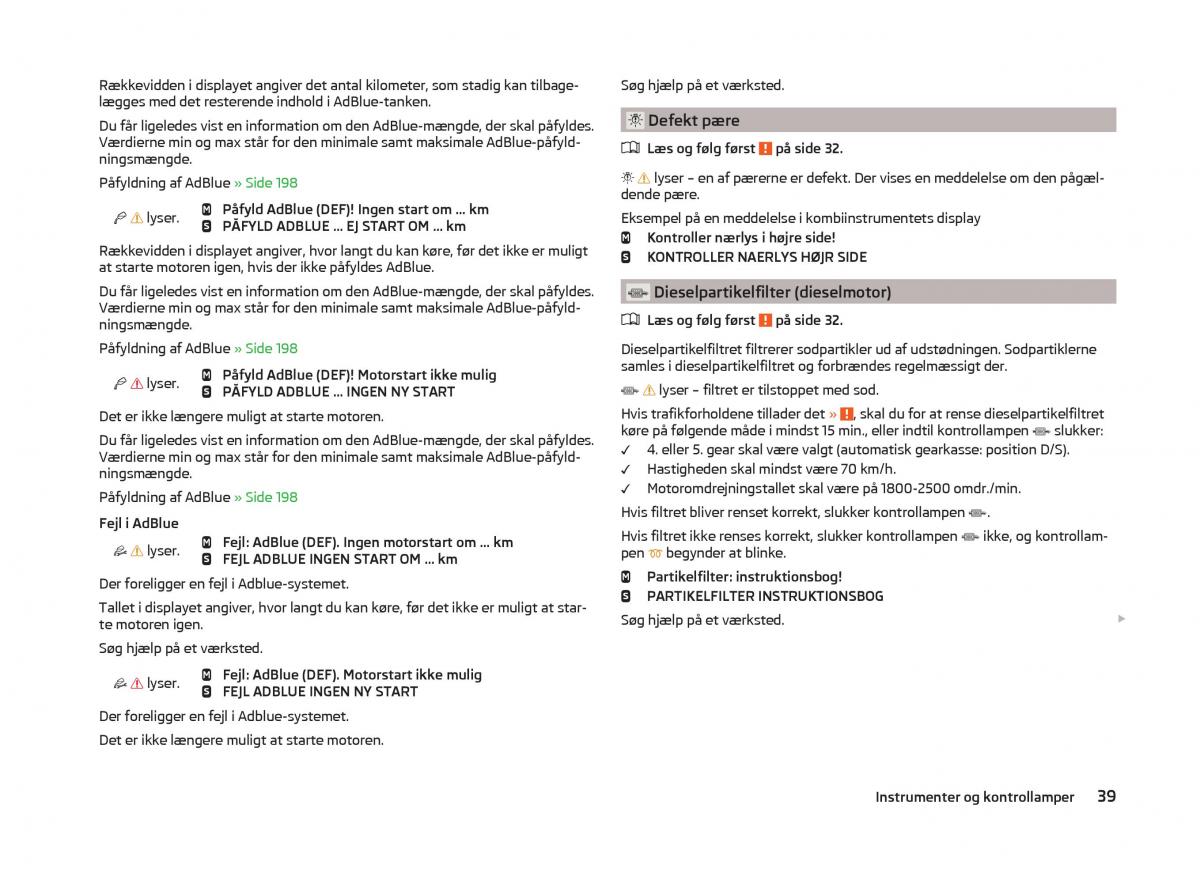 Skoda Superb III 3 Bilens instruktionsbog / page 42