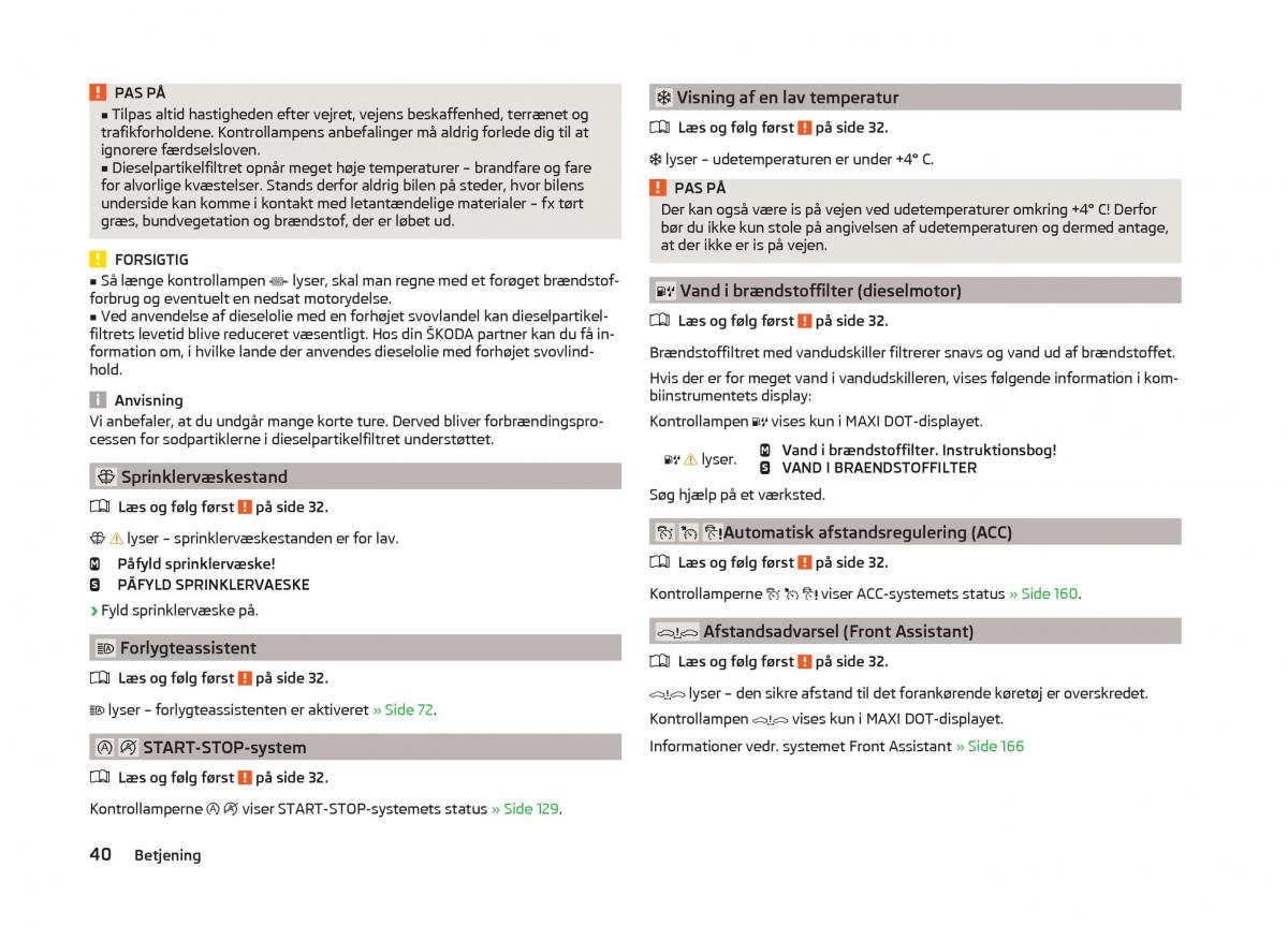 Skoda Superb III 3 Bilens instruktionsbog / page 43