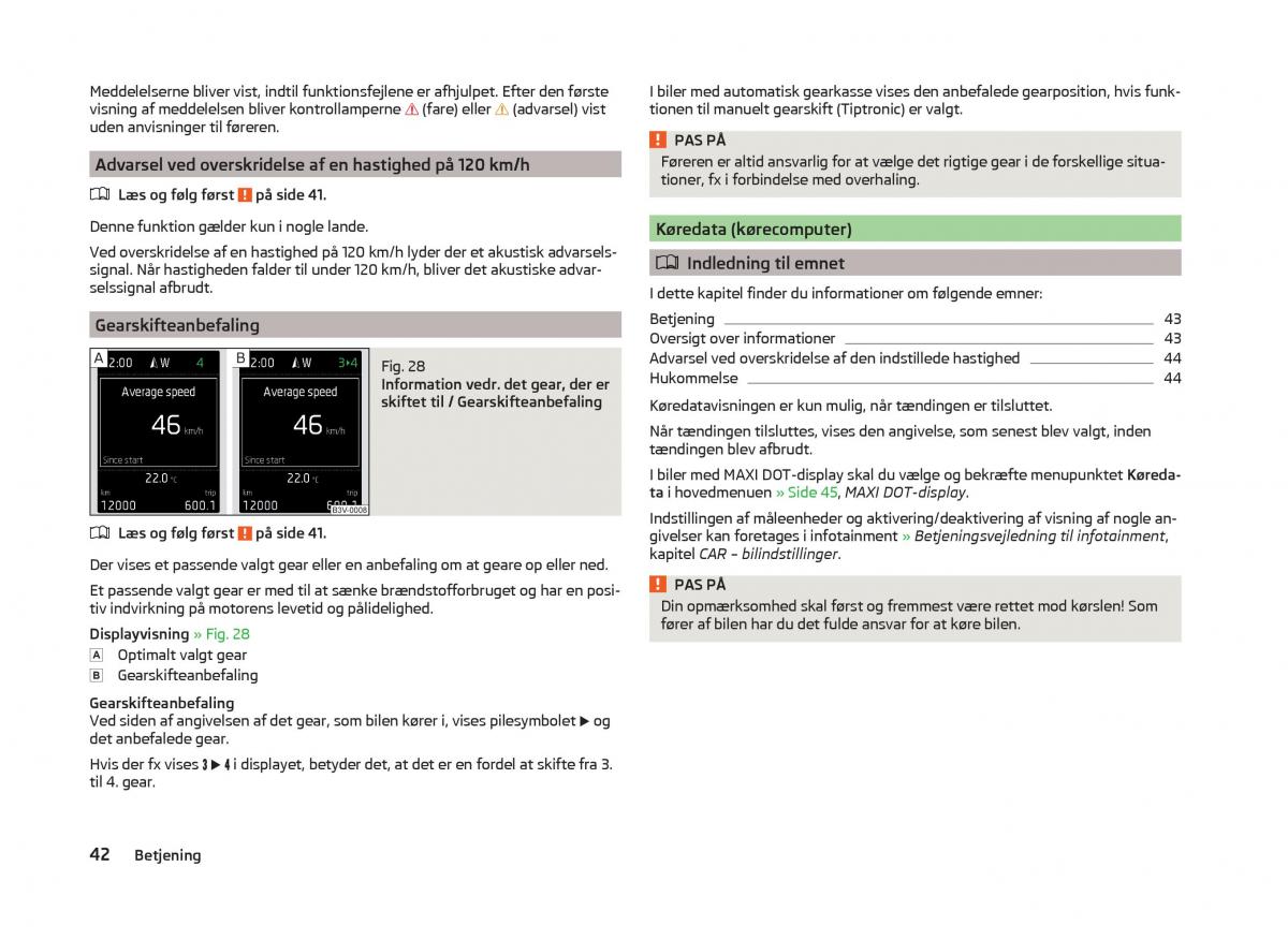 Skoda Superb III 3 Bilens instruktionsbog / page 45