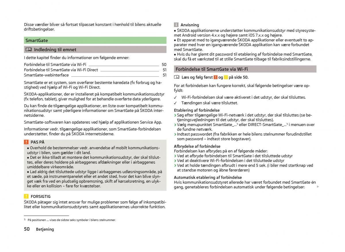 Skoda Superb III 3 Bilens instruktionsbog / page 53