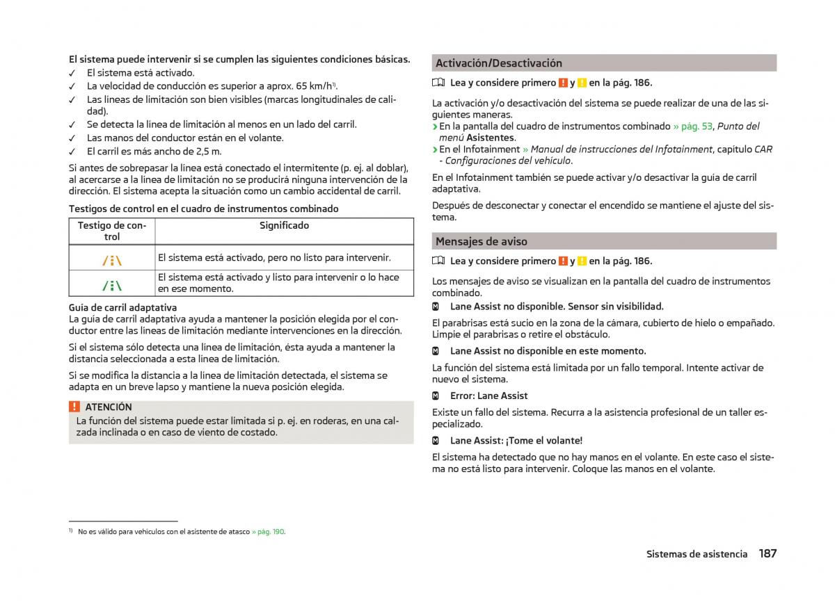 Skoda Superb III 3 manual del propietario / page 190