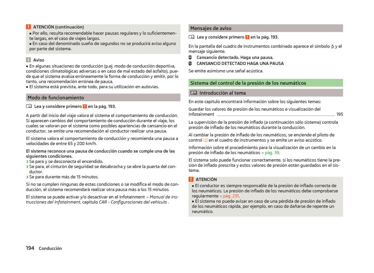 Skoda Superb III 3 manual del propietario / page 197