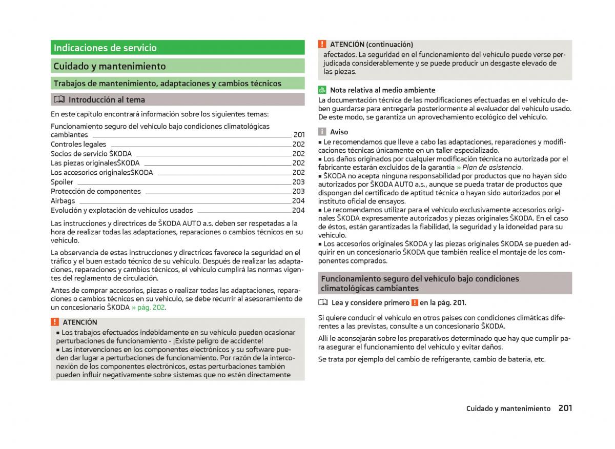 Skoda Superb III 3 manual del propietario / page 204