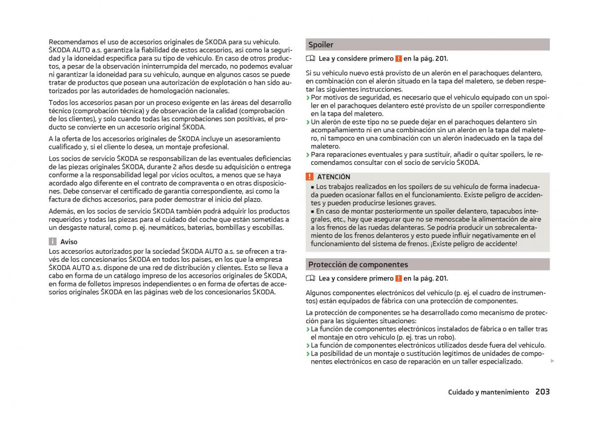 Skoda Superb III 3 manual del propietario / page 206