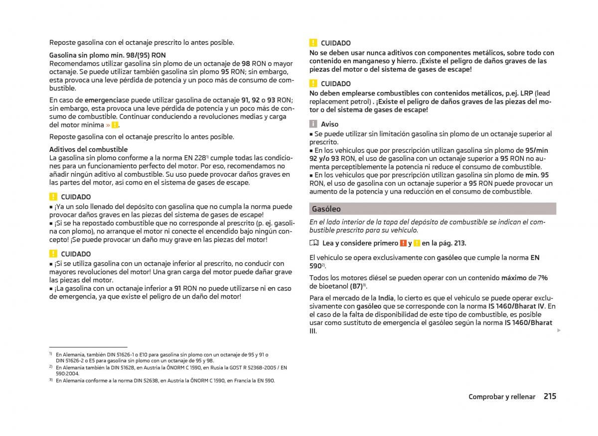 Skoda Superb III 3 manual del propietario / page 218