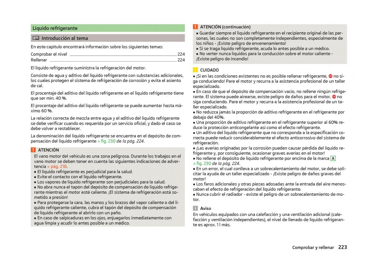 Skoda Superb III 3 manual del propietario / page 226