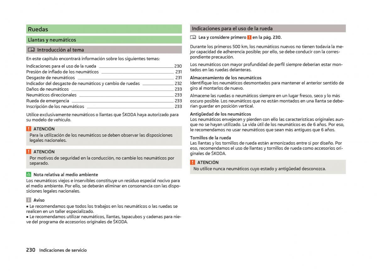 Skoda Superb III 3 manual del propietario / page 233