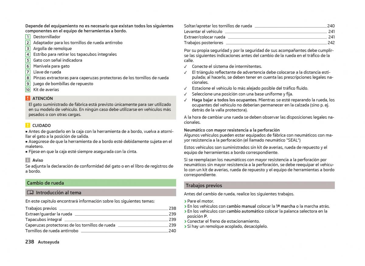 Skoda Superb III 3 manual del propietario / page 241