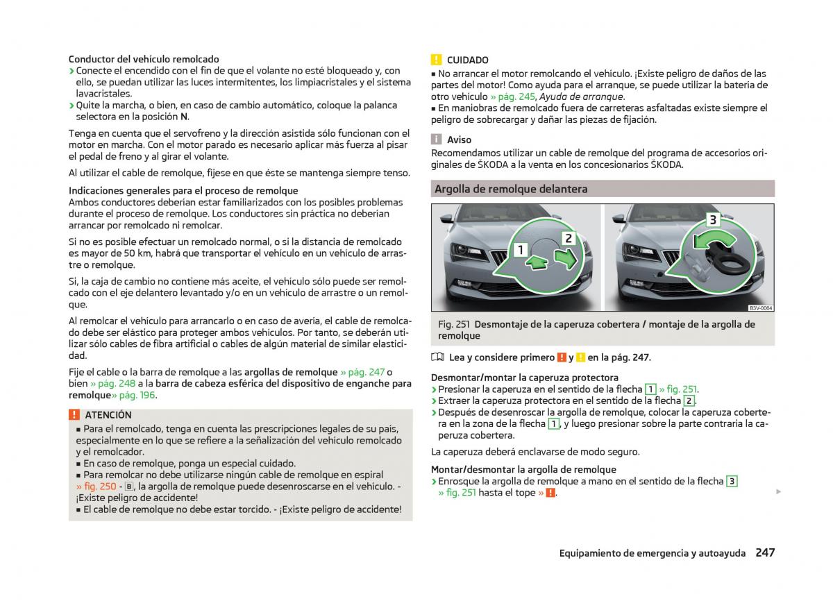 Skoda Superb III 3 manual del propietario / page 250